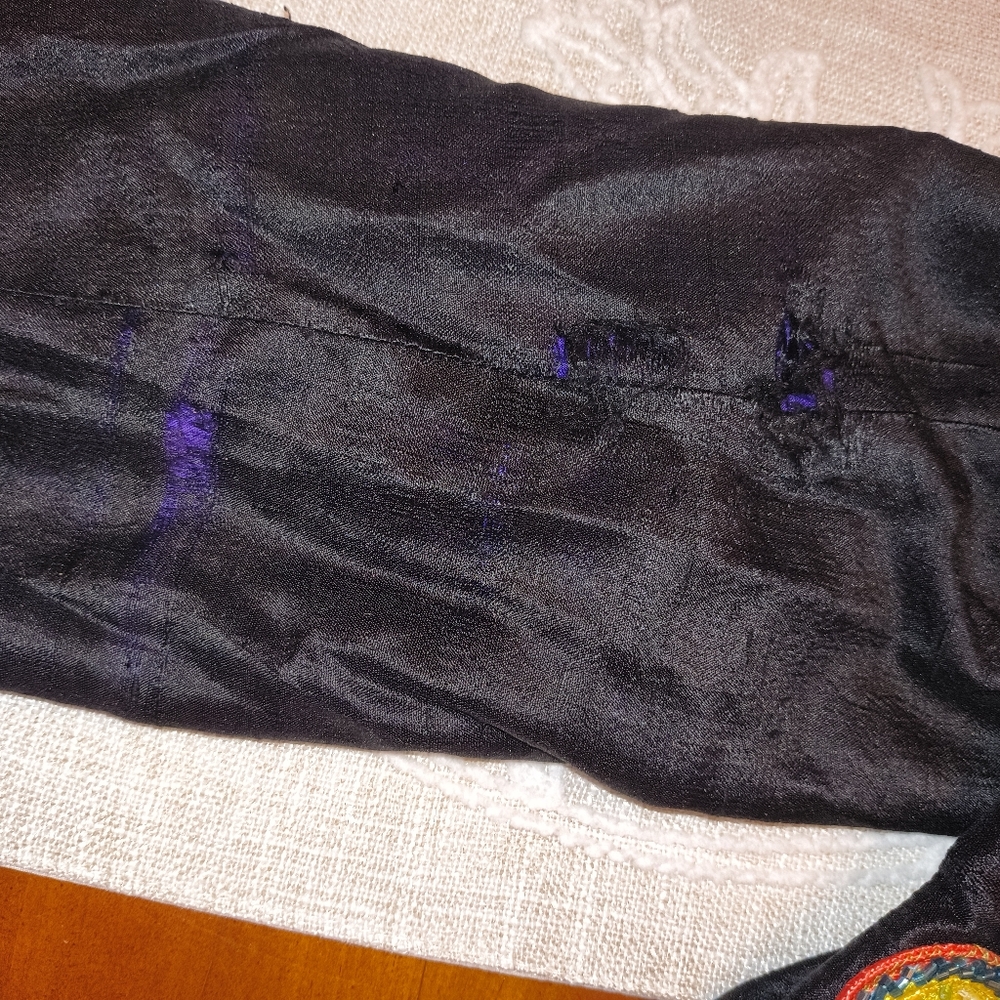 Anage Silk Black Jacket Vintage Art To Wear Embroidered Beaded Size Medium - Picture 8 of 8
